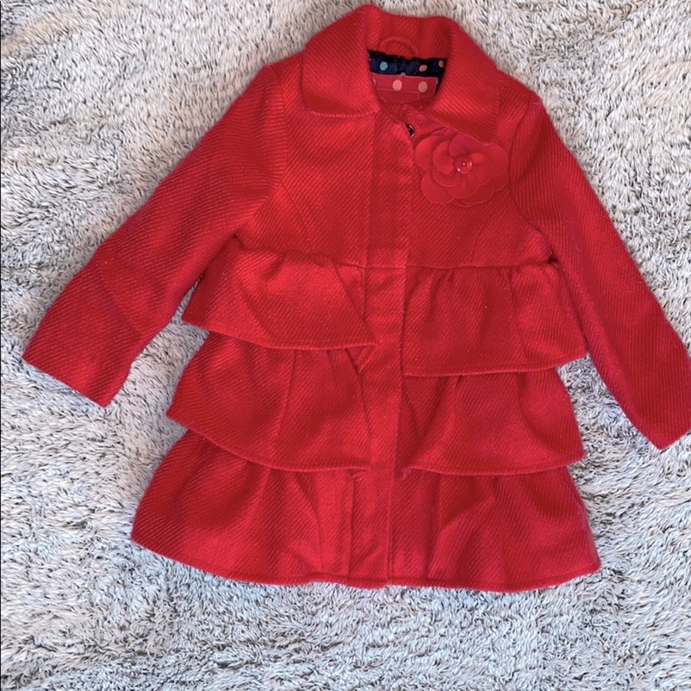 Cherokee, red layered pea coat